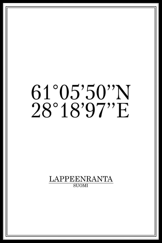 Lappeenranta Coordinates juliste