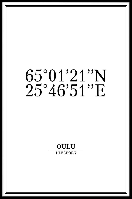 Oulu Coordinates juliste