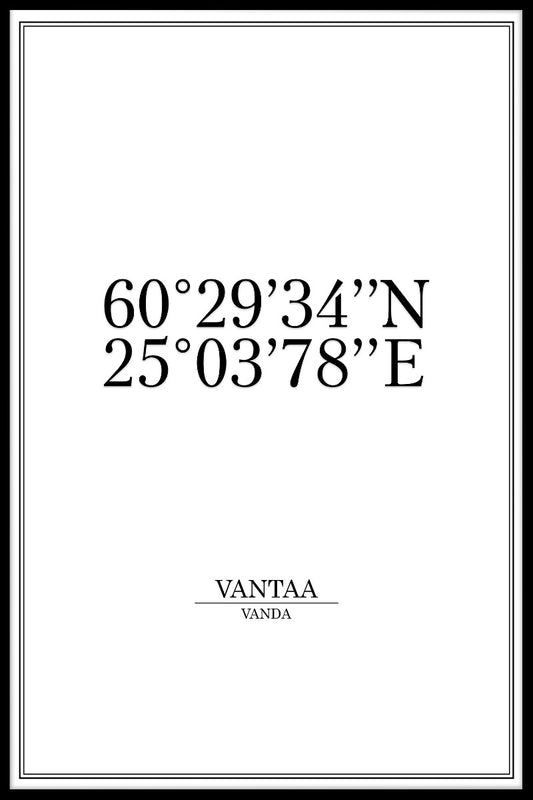 Vantaa Coordinates juliste