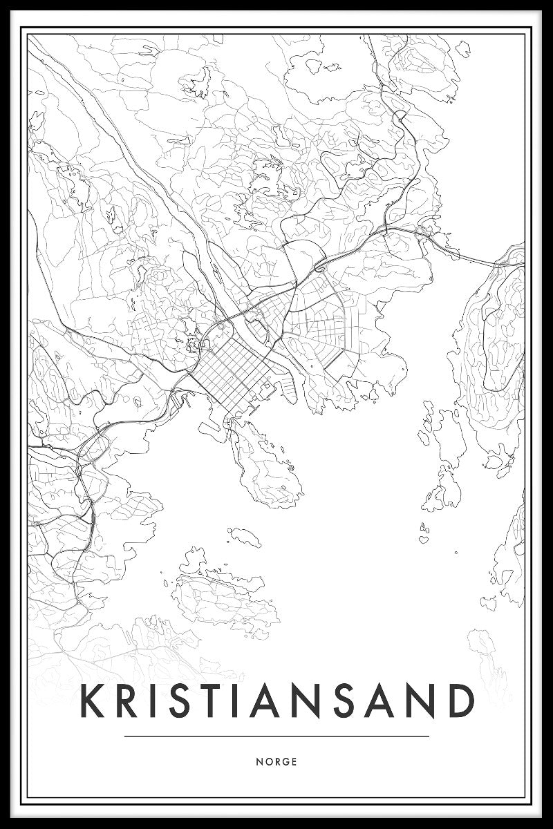 Kristiansand Map juliste