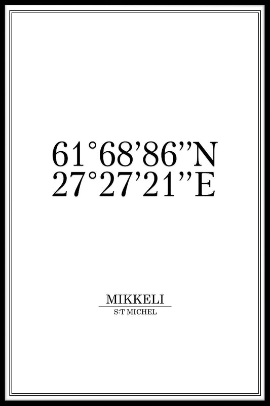 Mikkeli Coordinates juliste