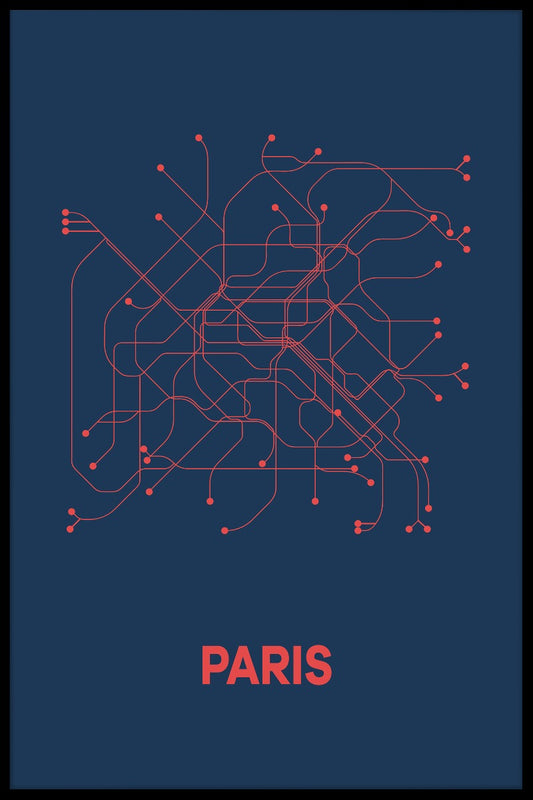 Paris Metro Map juliste
