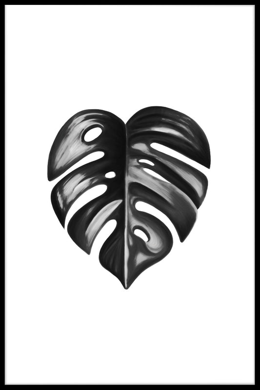 Black Monstera Leaf juliste