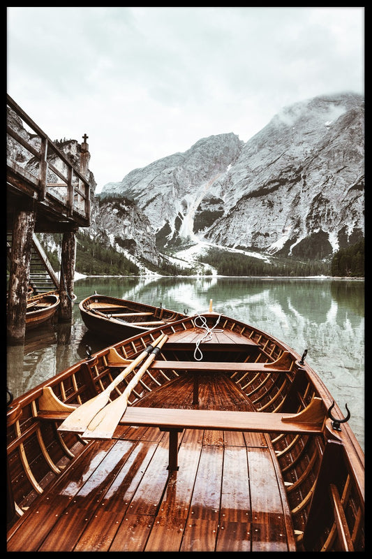 Boats At Braies Lake juliste