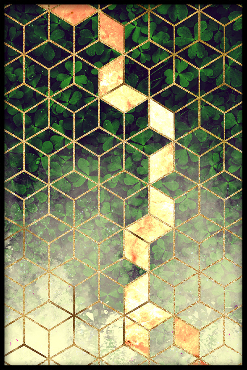 Abstract Leaf Cubes juliste