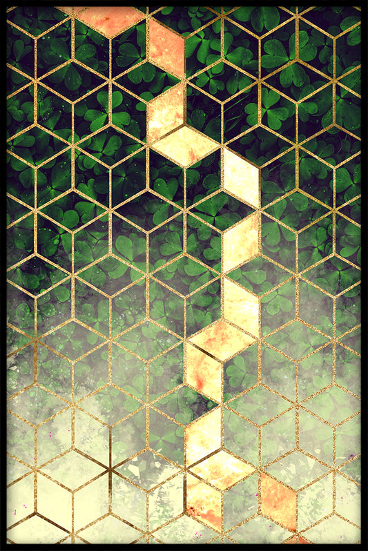 Abstract Leaf Cubes juliste