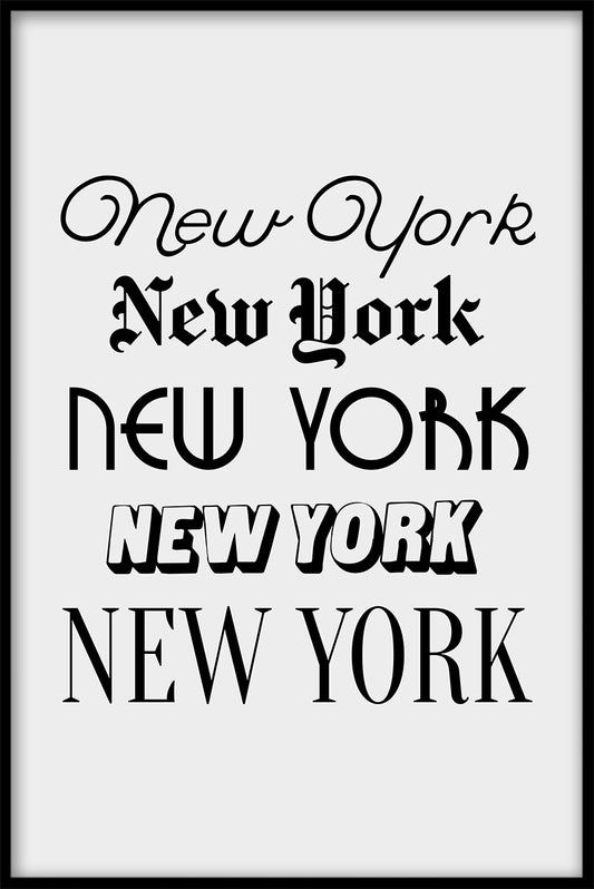 New York Typography juliste