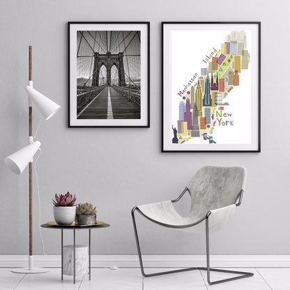 Brooklyn Bridge Monochromatic juliste