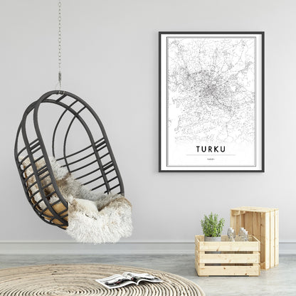 Turku Finland Map juliste