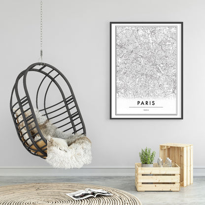 Paris France Map juliste